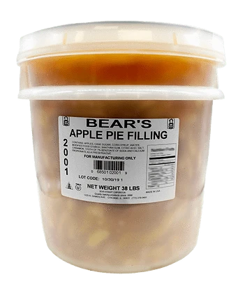 Bear Stewart Sliced Apple Pie Filling- 38 pound pail Bakery Wholesalers