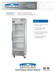 Arctic Air AGR23 27" One Section Glass Door Reach-In Refrigerator Bakery Wholesalers