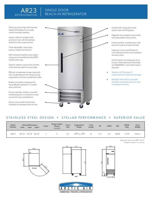 Arctic Air AF23 1 Door Reach-In Freezer Bakery Wholesalers