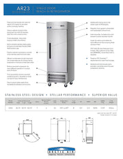 Arctic Air AR23 1 Door Reach-In Refrigerator Bakery Wholesalers