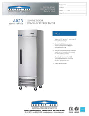 Arctic Air AR23 1 Door Reach-In Refrigerator Bakery Wholesalers