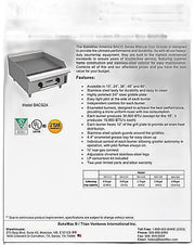 BakeMax America BACG Series Manual Gas Griddle (5 sizes) Bakery Wholesalers