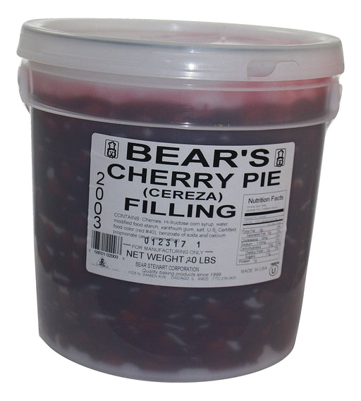 Whole Cherry Pie Filling- 20 Pound Pail Bakery Wholesalers