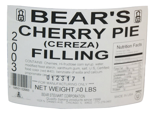Whole Cherry Pie Filling- 20 Pound Pail Bakery Wholesalers