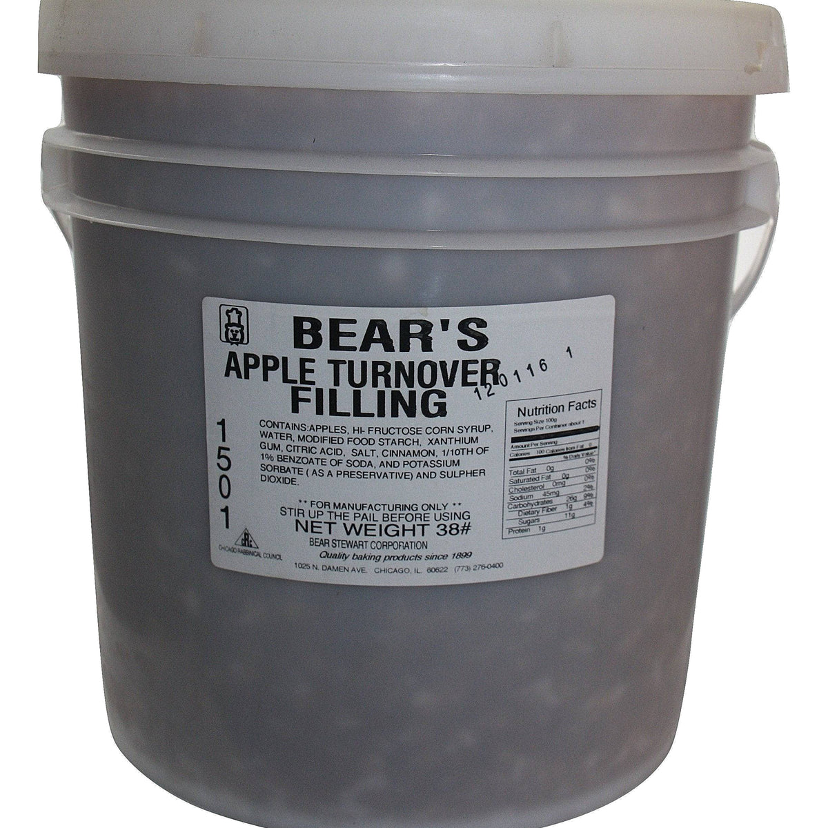 Bear Stewart Premium Apple Turnover Filling- 18 pound pail | Bakery ...