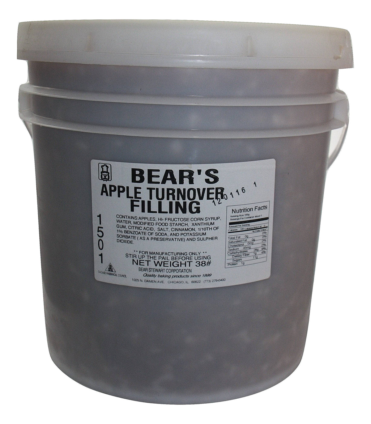 Bear Stewart Premium Apple Turnover Filling- 18 pound pail | Bakery ...