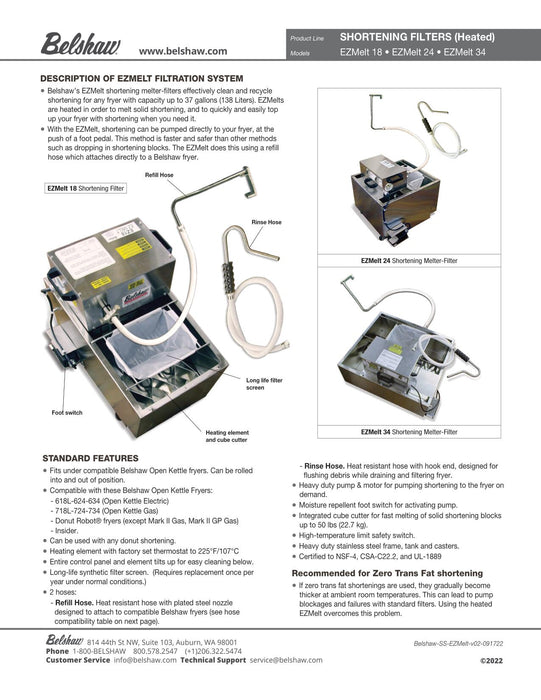 EZMelt 34 (includes rinse and fill hose) - Bakery Wholesalers