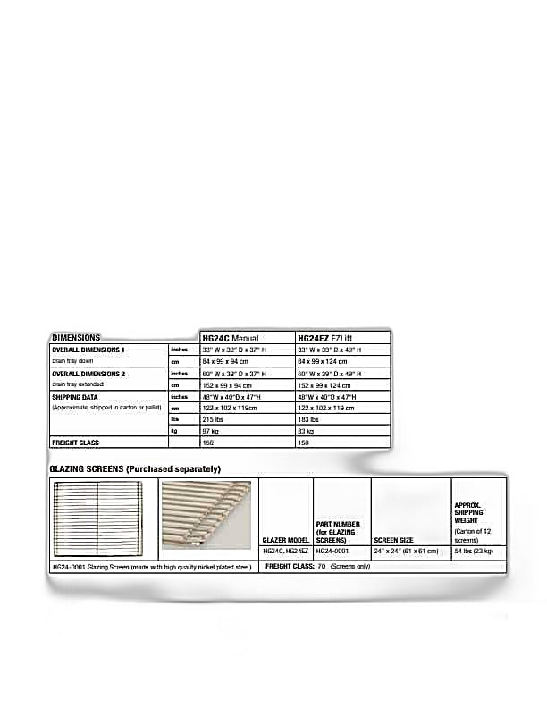 Belshaw HG24EZ Glazer with Drain Tray/and One Glazing Screen Bakery Wholesalers