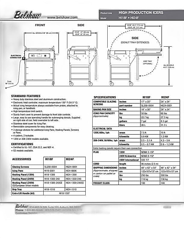 Belshaw HI24F High Production Icers (2 Options in Variants) Bakery Wholesalers