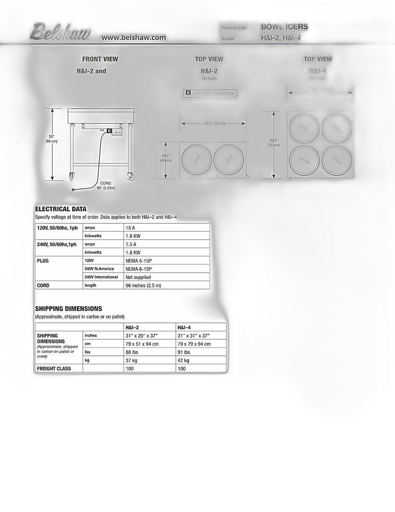 Belshaw H&I-4 Icer  (2 Options in Variants) Bakery Wholesalers