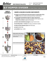 Belshaw (0290-1000) B/F HOPPER DIVIDER for making Two Flavor Donuts Bakery Wholesalers