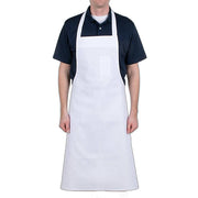 Bib Apron- White- Long Apron Bakery Wholesalers