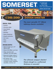 CDR-300 Dough Sheeter 15" wide Table-Top Sheeter - Bakery Wholesalers