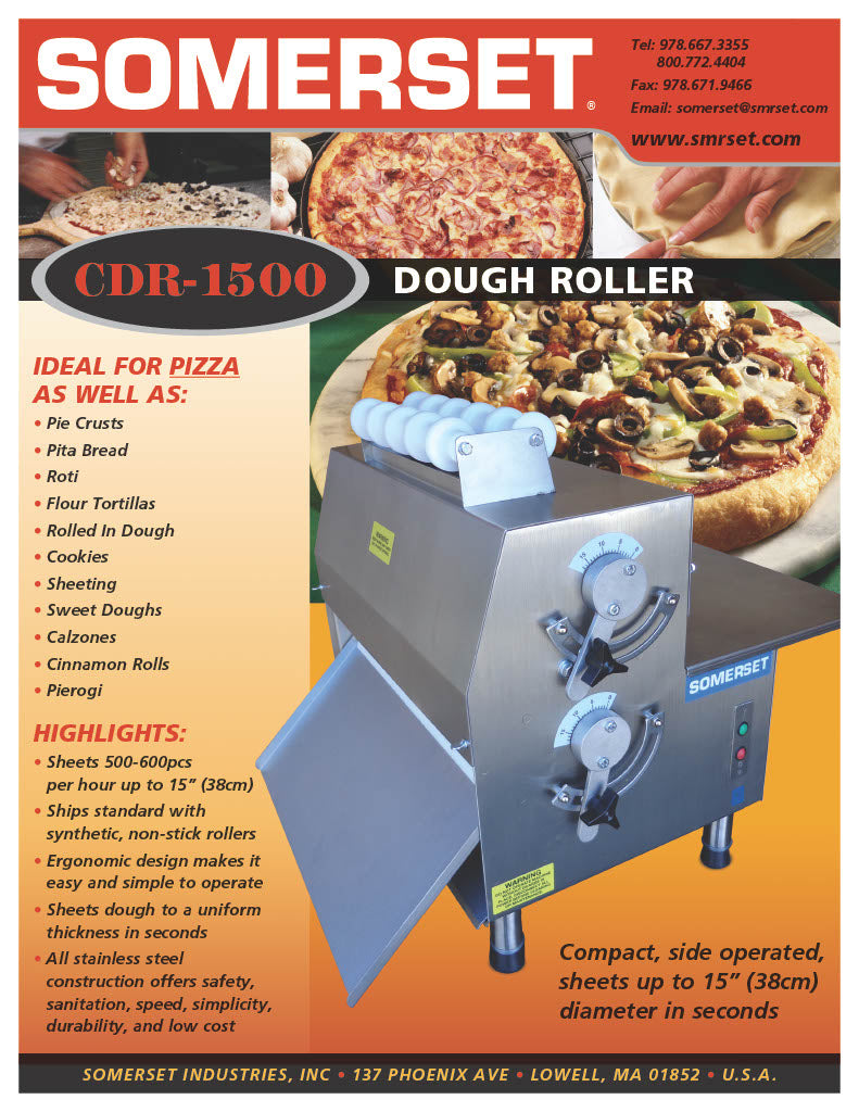 CDR-1500 Dough Roller / Double Pass- Side Operated - Bakery Wholesalers