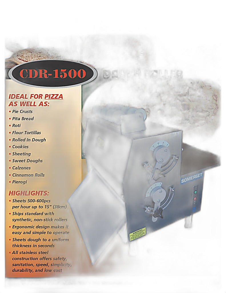 CDR-1500 Dough Roller / Double Pass- Side Operated - Bakery Wholesalers