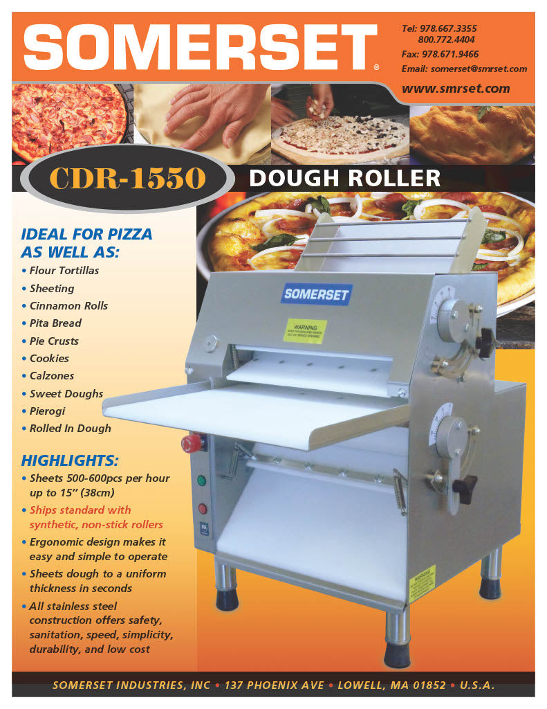 CDR-1550 Dough Roller / Double Pass- Front Operated - Bakery Wholesalers