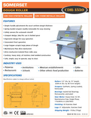CDR-1550 Dough Roller / Double Pass- Front Operated - Bakery Wholesalers