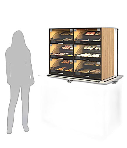 Palram Countertop Bakery Display Case with Illuminated Soft-Close Drawers & Tempered Glass – 40"W x 32"H x 20"D - Donut-Equipment.com