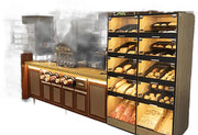 Palram Bakery Display Endcap with Illuminated Compartments & Storage Cabinet – 40"W x 60"H x 20"D - Donut-Equipment.com