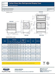 Federal Industries (ITD6034-B18)-Non-Refrigerated- 60" x 52"(H) Full Service Case w/Straight Glass 120V - Bakery Wholesalers