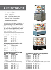 Federal Industries (ITD3634-B18)-Non-Refrigerated- 36" x 52"(H) Full Service Case w/Straight Glass 120V - Bakery Wholesalers
