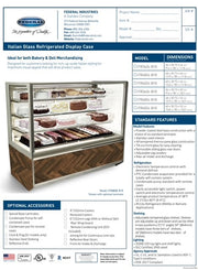 Federal Industries (ITR3626-B18)- 36" Full Service Case w/Straight Glass (Refrigerated) 120V - Bakery Wholesalers