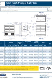 Federal Industries (ITR6026-B18)- 60" Full Service Case w/Straight Glass (Refrigerated) 120V - Bakery Wholesalers