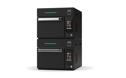Prática Fit ST Black Double-Stacked Single Electric Ventless High-Speed Commercial Rapid Cook Oven, Countertop Design - Donut-Equipment.com