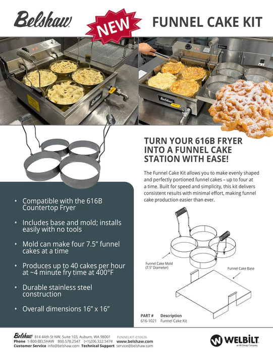 Belshaw Funnel Cake Fryer 616B and Funnel Cake Kit