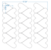 3.82” x 4" heart cutter 5 across Rotary Cutter for Machine Use Bakery Wholesalers