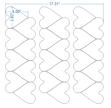 3.82” x 4" heart cutter 5 across Rotary Cutter for Machine Use Bakery Wholesalers