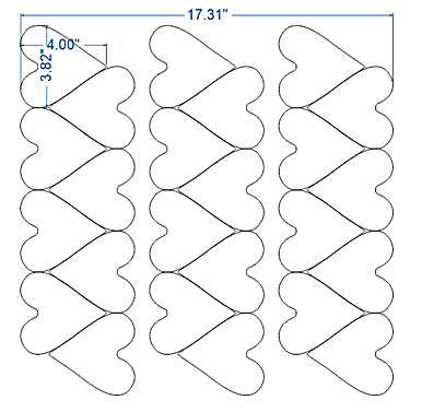 3.82” x 4" heart cutter 5 across Rotary Cutter for Machine Use Bakery Wholesalers