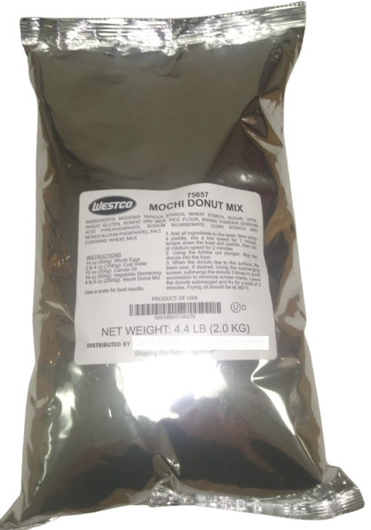 Westco Professional Mochi Donut Mix 1 60 ounce bag (4.4 lbs - estimated yield 12 dozen)