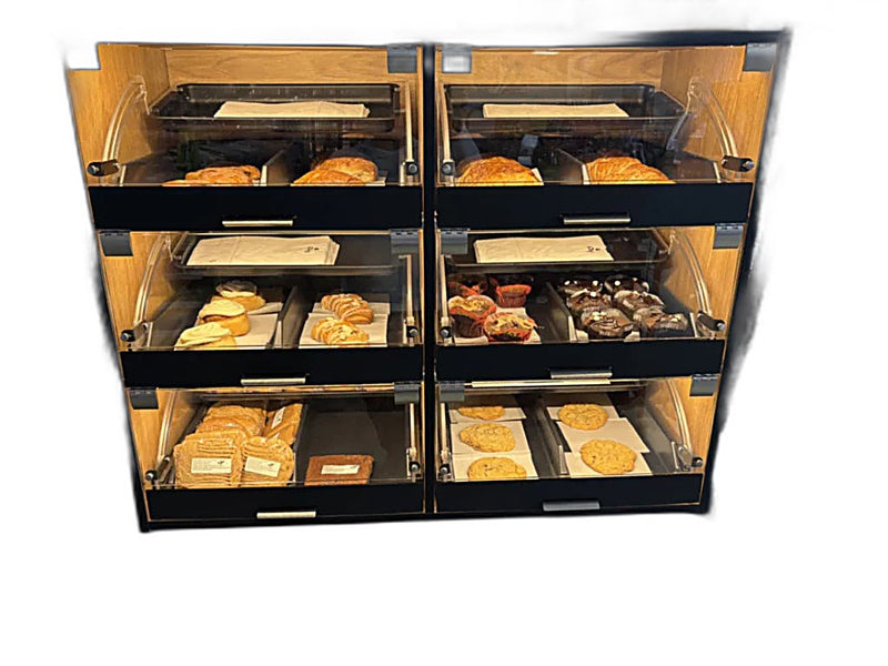 Palram Countertop Bakery Display Case with Illuminated Soft-Close Drawers & Tempered Glass – 40"W x 32"H x 20"D - Donut-Equipment.com