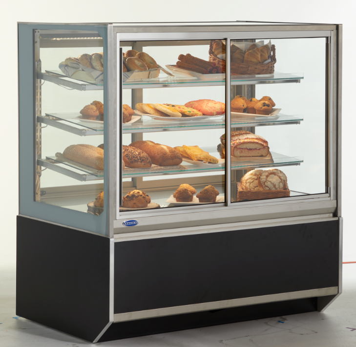Federal Industries (ITDSS6034-B18)-Non-Refrigerated-(Sliding Doors on Front) 48" x 52"(H) Self Service Case w/Straight Glass 120V (Copy) - Bakery Wholesalers