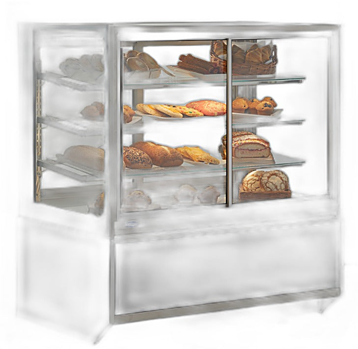Federal Industries (ITDSS6034-B18)-Non-Refrigerated-(Sliding Doors on Front) 48" x 52"(H) Self Service Case w/Straight Glass 120V (Copy) - Bakery Wholesalers