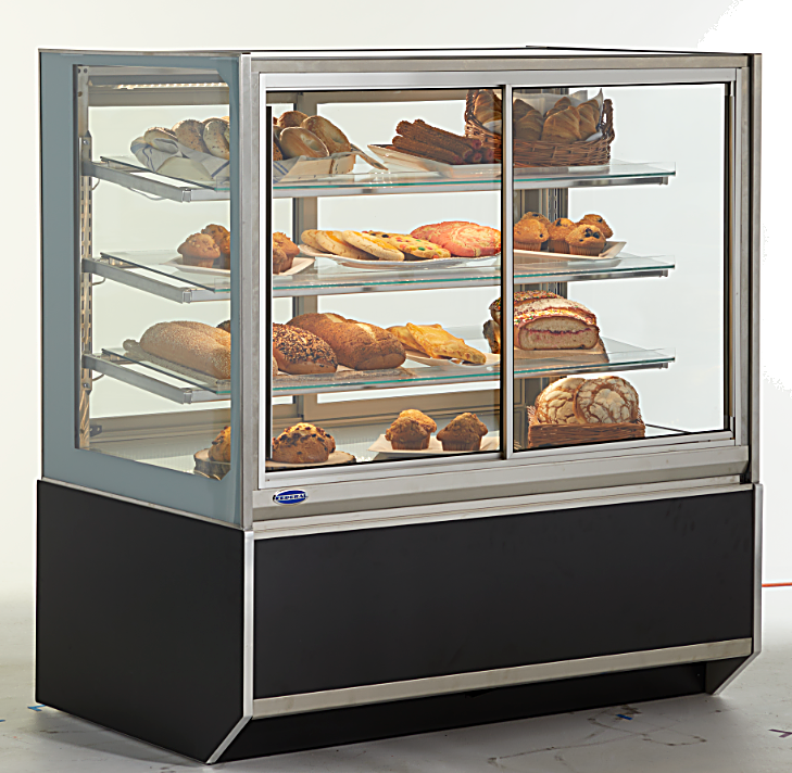 Federal Industries (ITDSS6034-B18)-Non-Refrigerated-(Sliding Doors on Front) 48" x 52"(H) Self Service Case w/Straight Glass 120V (Copy) - Bakery Wholesalers