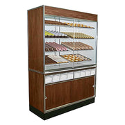 Jahabow Bakery Wall Display Case 58.5"L x 24"D x 83.5"H – Aluminum, Tempered Glass, w/ 4 Shelves, Non-Refrigerated - Bakery Wholesalers