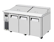 Turbo Air JST-72-N 71" 3 Door Side Mount Compressor Refrigerated Sandwich Prep Table - Donut-Equipment.com