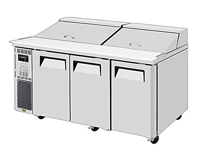 Turbo Air JST-72-N 71" 3 Door Side Mount Compressor Refrigerated Sandwich Prep Table - Donut-Equipment.com