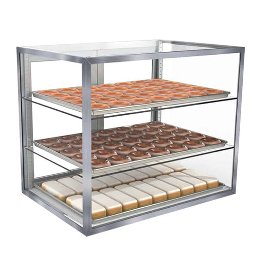 Jahabow 9200 Series 29"L x 20"D x 32"H Countertop Bakery Display Case – Aluminum, Tempered Glass, w/ 2 Shelves, Non-Refrigerated - Bakery Wholesalers