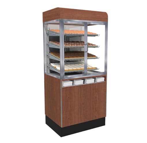 Jahabow 99370 Series 31"L x 24"D x 70"H Bakery Display Case with Pedestal Base – Aluminum, Tempered Glass, w/ 4 Shelves, Non-Refrigerated - Bakery Wholesalers