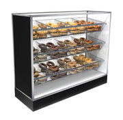 Jahabow BMB Series 75.375"L x 22"D x 50"H Bagel Merchandiser Display Case – Aluminum, Tempered Glass, w/ 3 Fixed Rows, Non-Refrigerated - Bakery Wholesalers