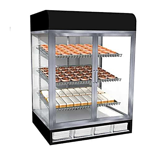 Jahabow 99342 Series 31"L x 24"D x 42-1/2"H Countertop Bakery Display Case – Aluminum, Tempered Glass, w/ 3 Shelves, Non-Refrigerated - Bakery Wholesalers
