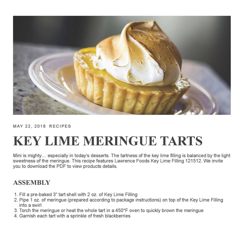 Lawrence Foods Key Lime EZ Squeeze Pak, 2 Pounds, 12 Per Box Bakery Wholesalers