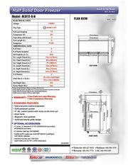 Turbo Air M3F72-6-N M3 Series 78" Solid Half Door Reach In Freezer - Donut-Equipment.com