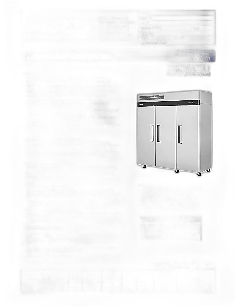 Turbo Air M3R72-3-N M3 Series 78" Solid Door Stainless Steel Reach-In Refrigerator - Bakery Wholesalers