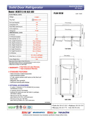 Turbo Air M3R72-3-N M3 Series 78" Solid Door Stainless Steel Reach-In Refrigerator - Bakery Wholesalers