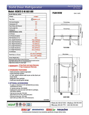 Turbo Air M3R72-3-N M3 Series 78" Solid Door Stainless Steel Reach-In Refrigerator - Bakery Wholesalers