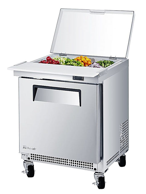 Turbo Air M3 Series MST-24S-N6 24" 1 Door Refrigerated Salad Prep Table with Clear Lid - Donut-Equipment.com